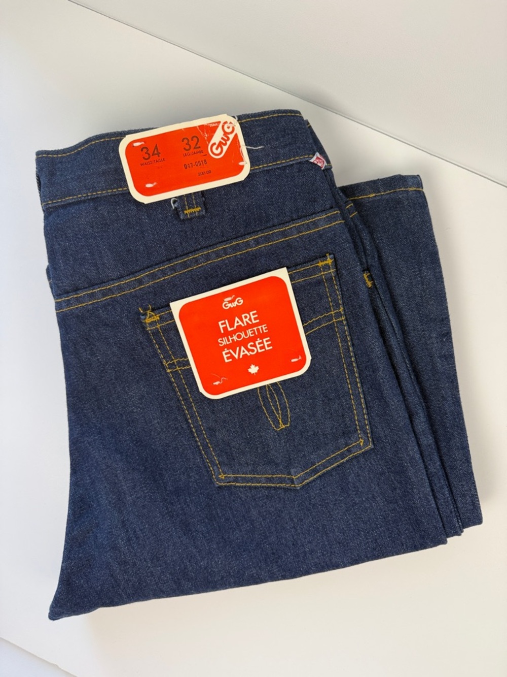Dead Stock GWG Flare Dark Blue Denim Jeans - Flare Silhouette